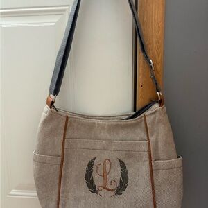 Thirty-One Tan and Gray Shoulder Bag